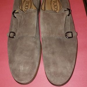 Tod's double monk strap suede shoes